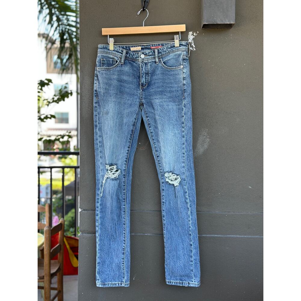 Anthropologie Pilcro Jeans Women's 26 Tall Slim Boyfriend Wash Distressed Denim